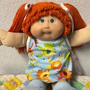 Vintage Cabbage Patch Kid Girl Red Hair Green Eyes Head Mold #5 1985